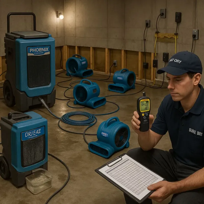 Structural Drying and Dehumidification process in Lake Hallie, WI